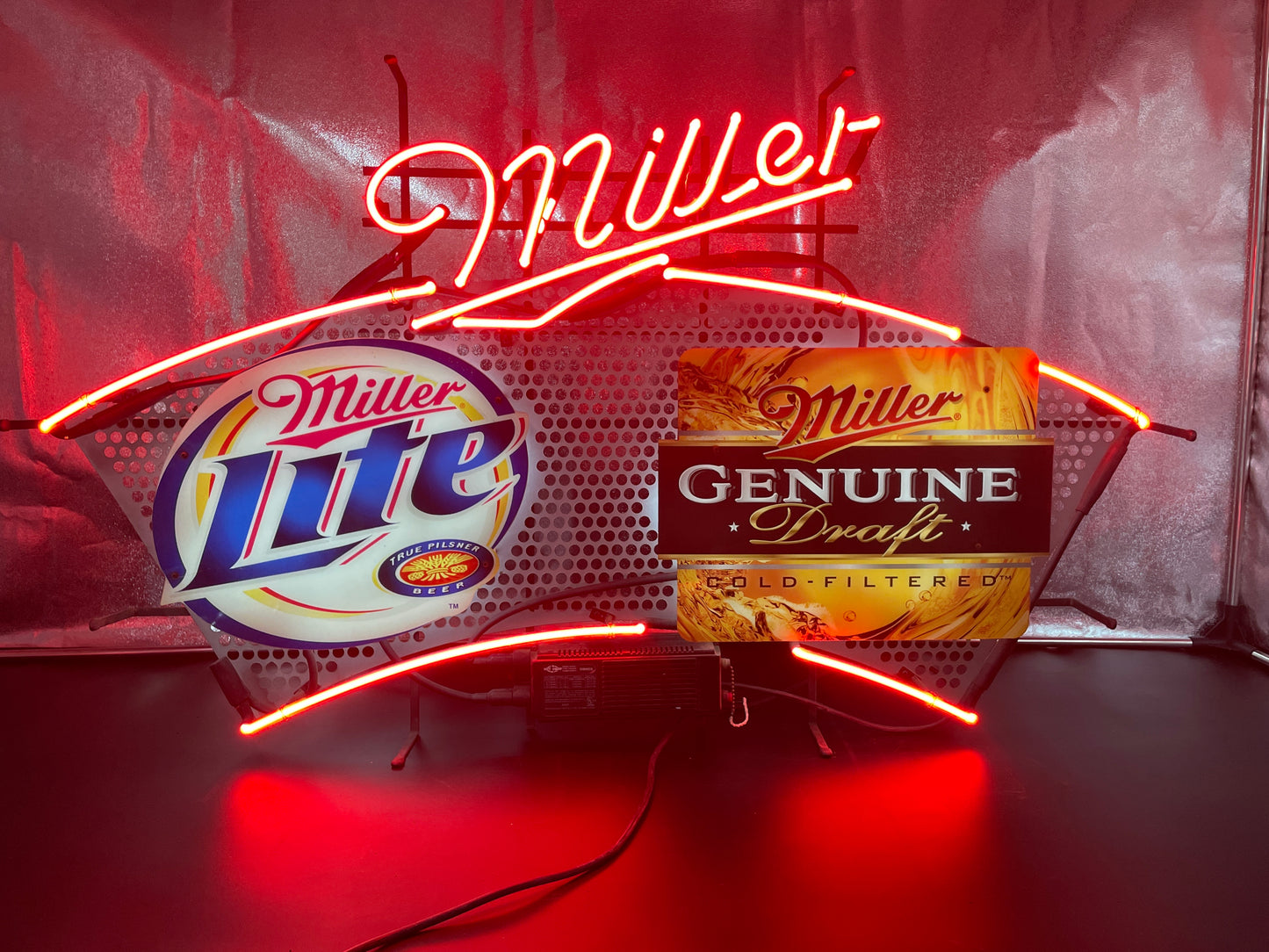 Miller Single Stroke Script Word unit for Large Dual Brand Miller and Genuine Draft Replacement Tube - Neon Sign Part