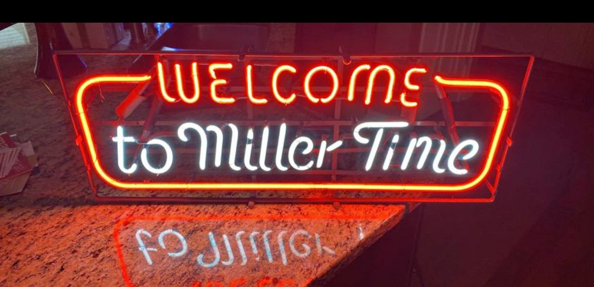 to Miller Time Single Stroke Word Unit for Welcome to Miller Time Neon Sign Replacement Tube