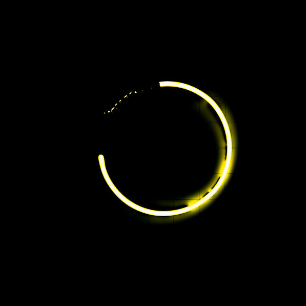 Yellow Ring/Circle/Border for Unknown Replacement Tube - Neon Sign Part