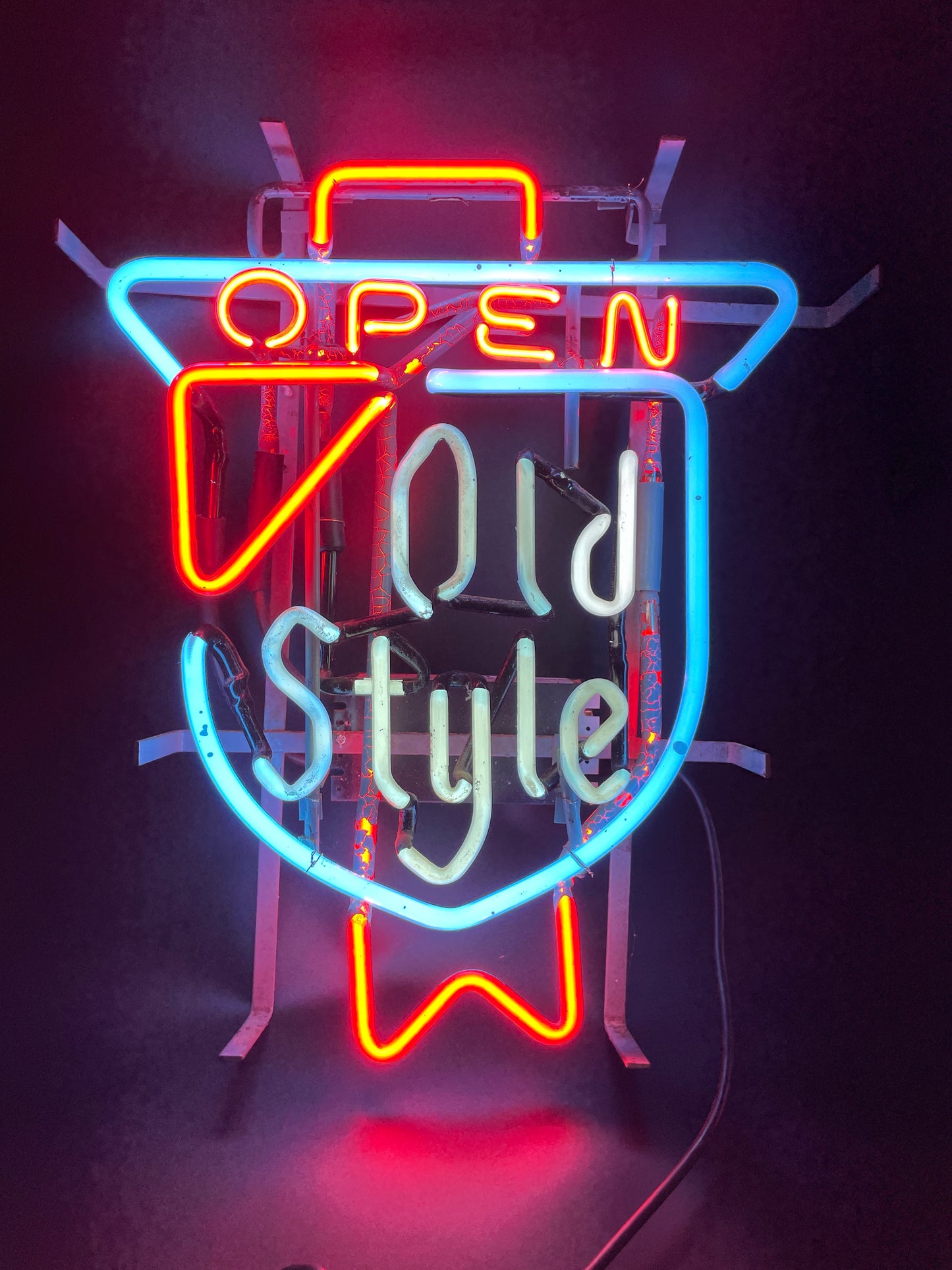 Old Style Single Stroke Word unit with Shield Replacement Tube - Neon Sign Part
