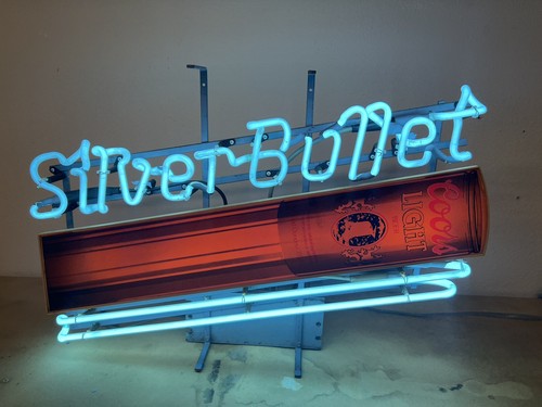 Coors Light Silver Bullet Can Housing & Neon Sign Plastic Replacement Panel
