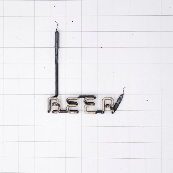 BEER single stroke word unit with Long Electrodes for Pabst Blue Ribbon PBR Scroll Replacement Tube - Neon Sign Part