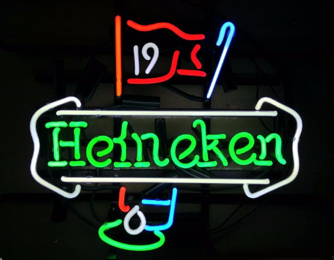19th Hole Flag and Club Unit for Heineken Golf Replacement Tube - Neon Sign Part