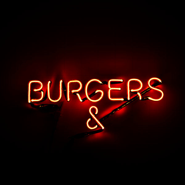 Burgers & Single Stroke Word Unit Neon Sign Replacement Tube