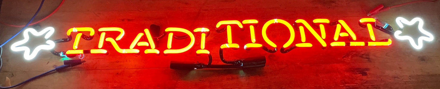 TIONAL Single Stroke Word unit with star for Yuengling Traditional Lager Replacement Tube - Neon Sign Part