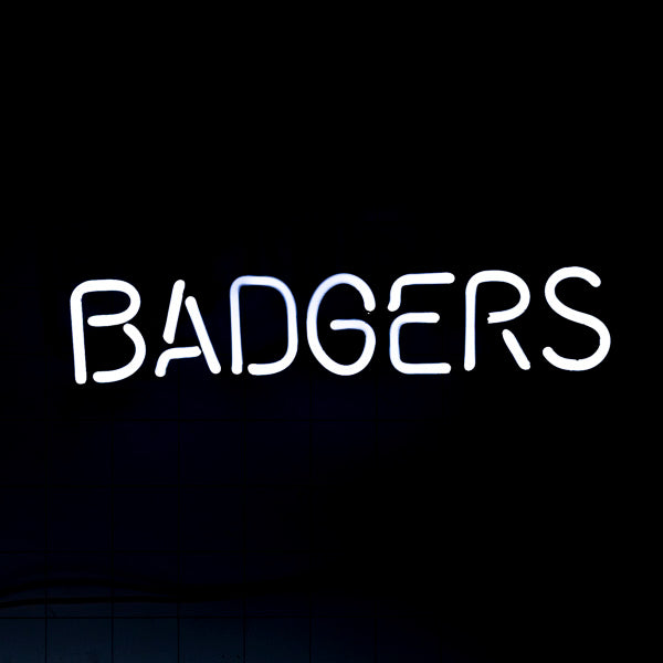 BADGERS Single Stroke Word Unit for Wisconsin Badgers Neon Sign Replacement Tube