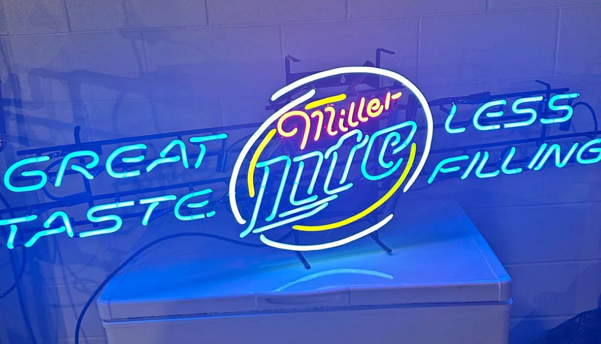 LESS Single Stroke Word Unit for Miller Lite Neon Sign Replacement Tube Used