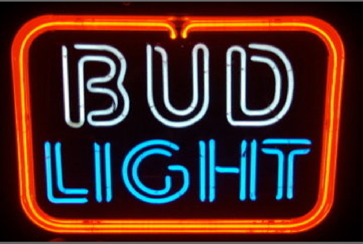 LIGHT Double Stoke Word unit for Vintage Bud Light Replacement Tube - Neon Sign Part