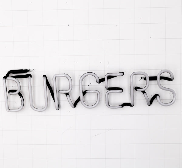 BURGERS Single Stroke Word Unit Neon Sign Replacement Tube Used