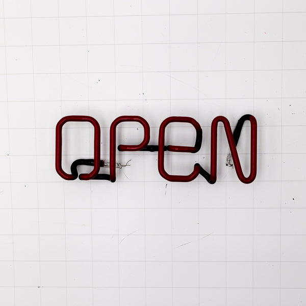 OPEN Red Single Stroke Neon Sign Replacement Tube