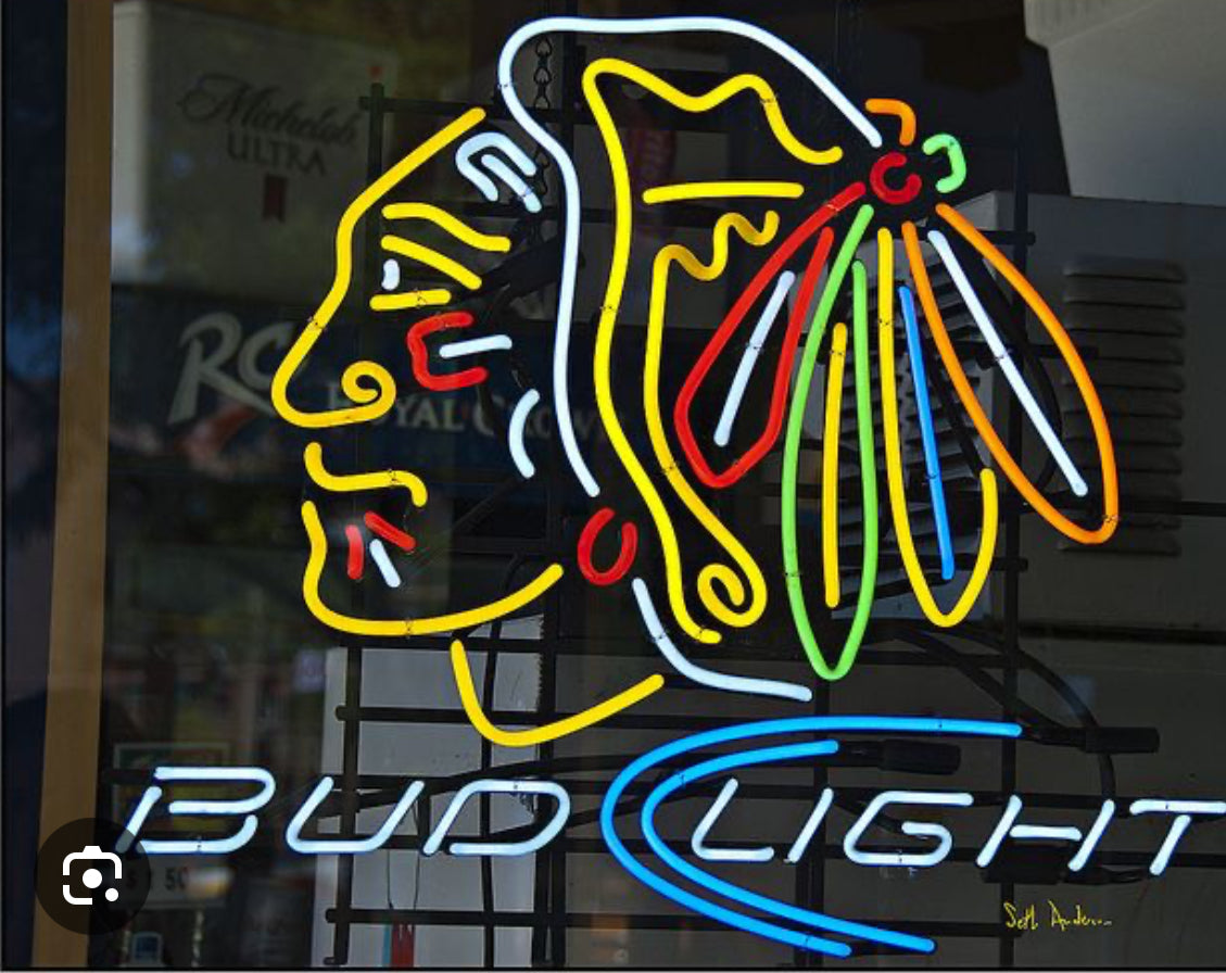 Feather Unit for Bud Light Black Hawk Neon Sign Replacement Tube Used