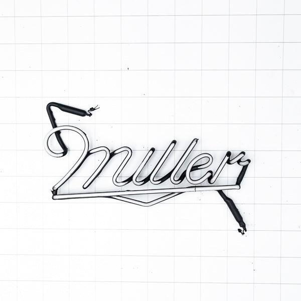 Miller vintage script word with double r curl with emphasis line Neon Sign Replacement Tube