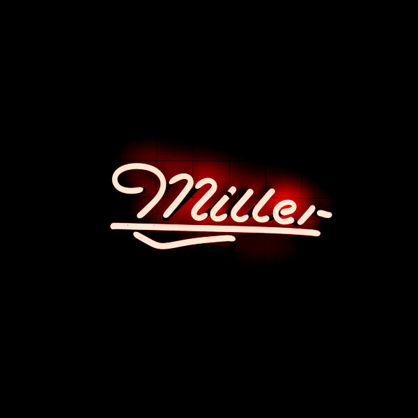 Red Miller Single Stroke Script with Emphasis word unit for Miller Replacement Tube - Neon Sign Part