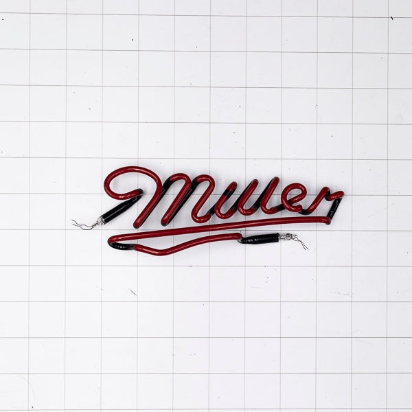Red Miller Single Stroke Script Word Unit & Emphasis Tube for Miller Replacement Tube - Neon Sign Part
