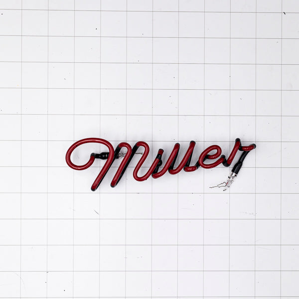 Red Miller Single Stroke Script Word Unit for Miller Replacement Tube - Neon Sign Part