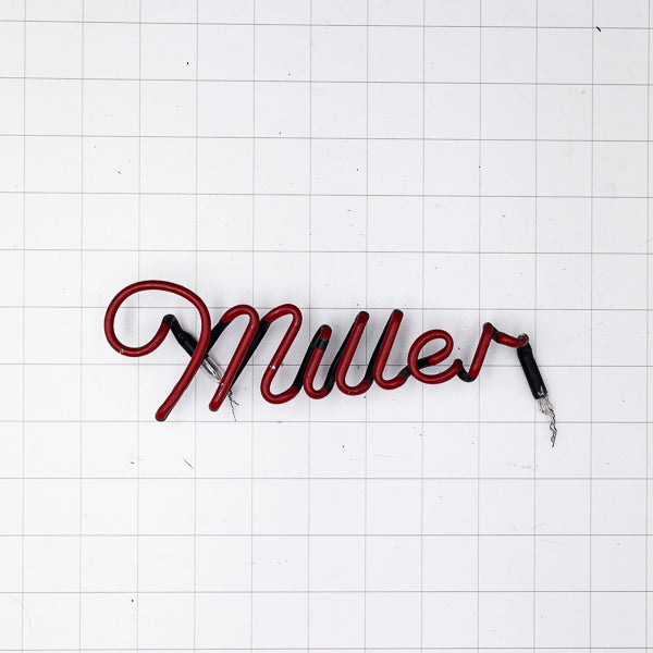 Red Miller Single Stroke Script Word Unit for Miller Replacement Tube - Neon Sign Part