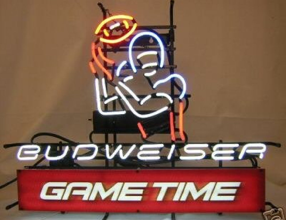 Football Player and Football Unit for Budweiser Game Time Replacement Tube - Neon Sign Part
