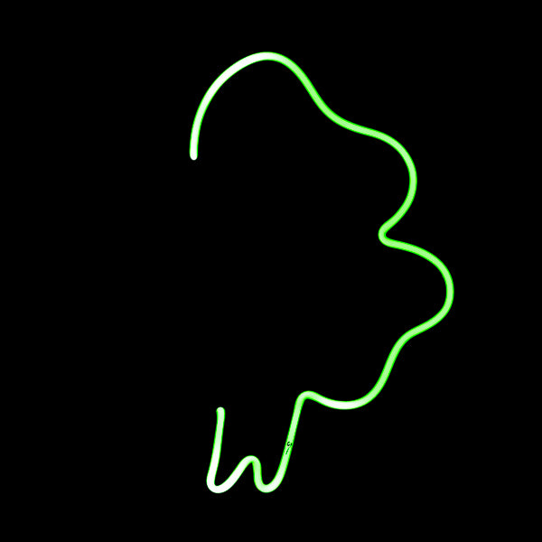 Outside Right Border Unit for Pabst Blue Ribbon Scary Shamrock Replacement Tube - Neon Sign Part