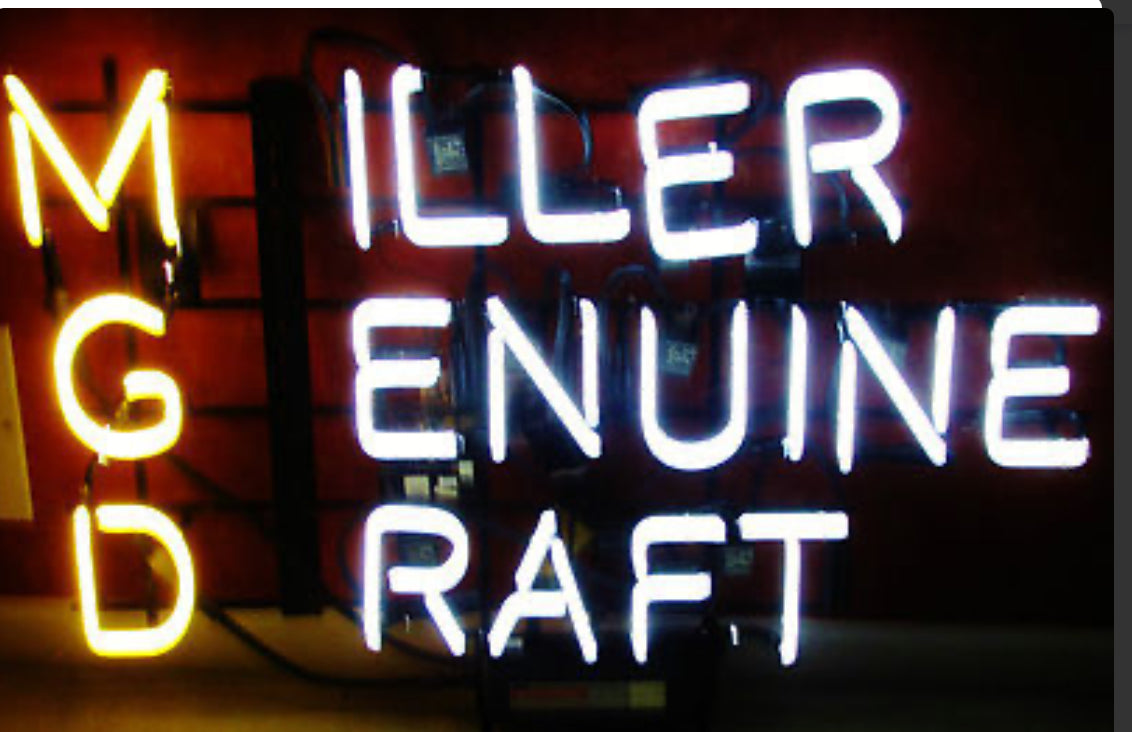 RA Single Stroke Word Unit for MGD Miller Genuine Draft "Corner" Replacement Tube - Neon Sign Part