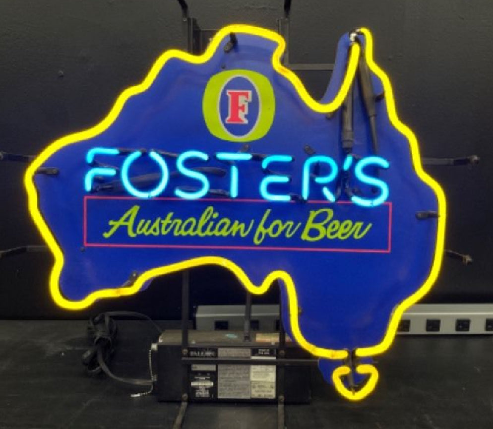 Fosters Australian for Beer Neon Sign Plastic Replacement Panel