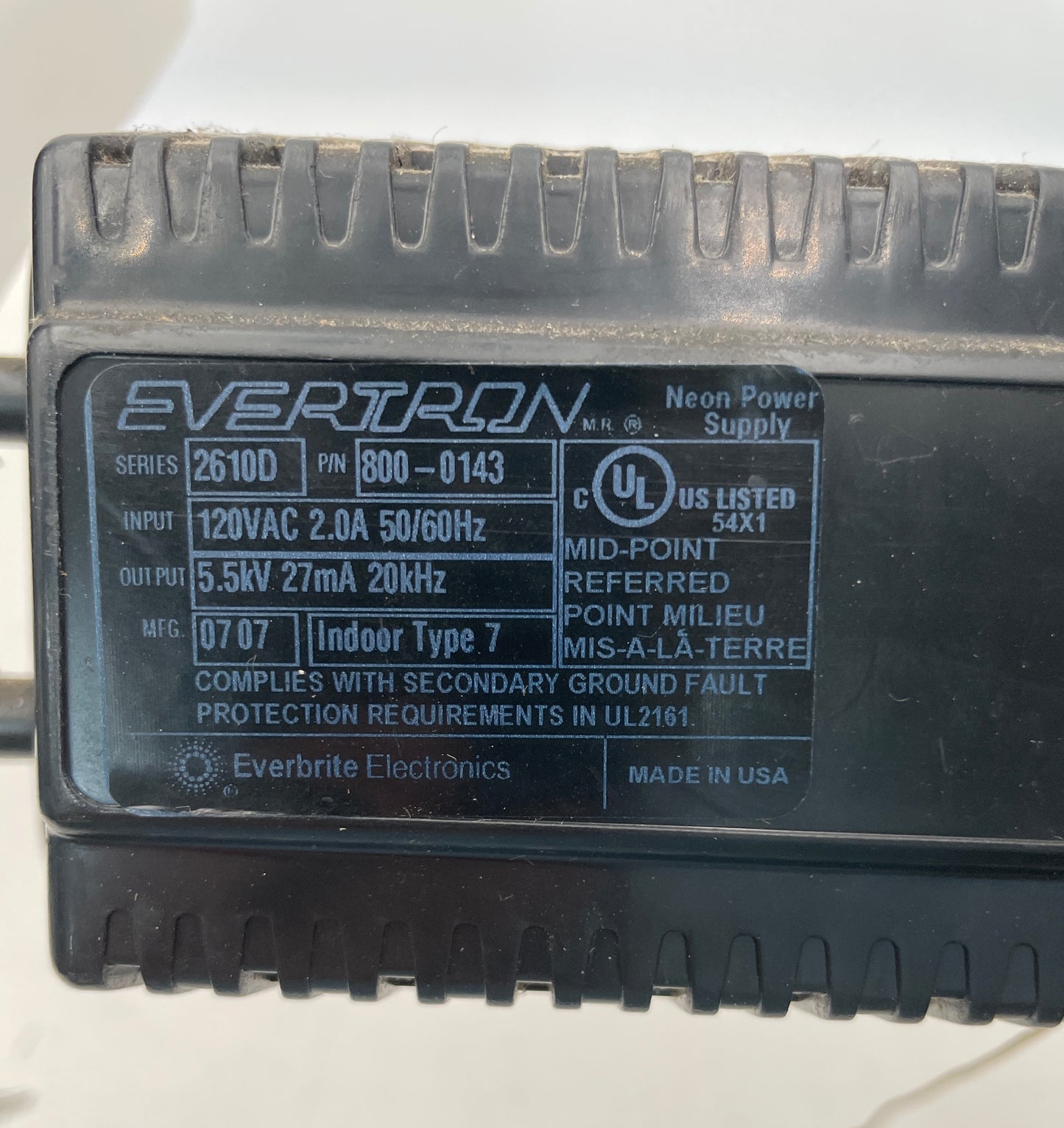 Evertron Electronic Neon Sign Replacement Transformer – 5.5Kv