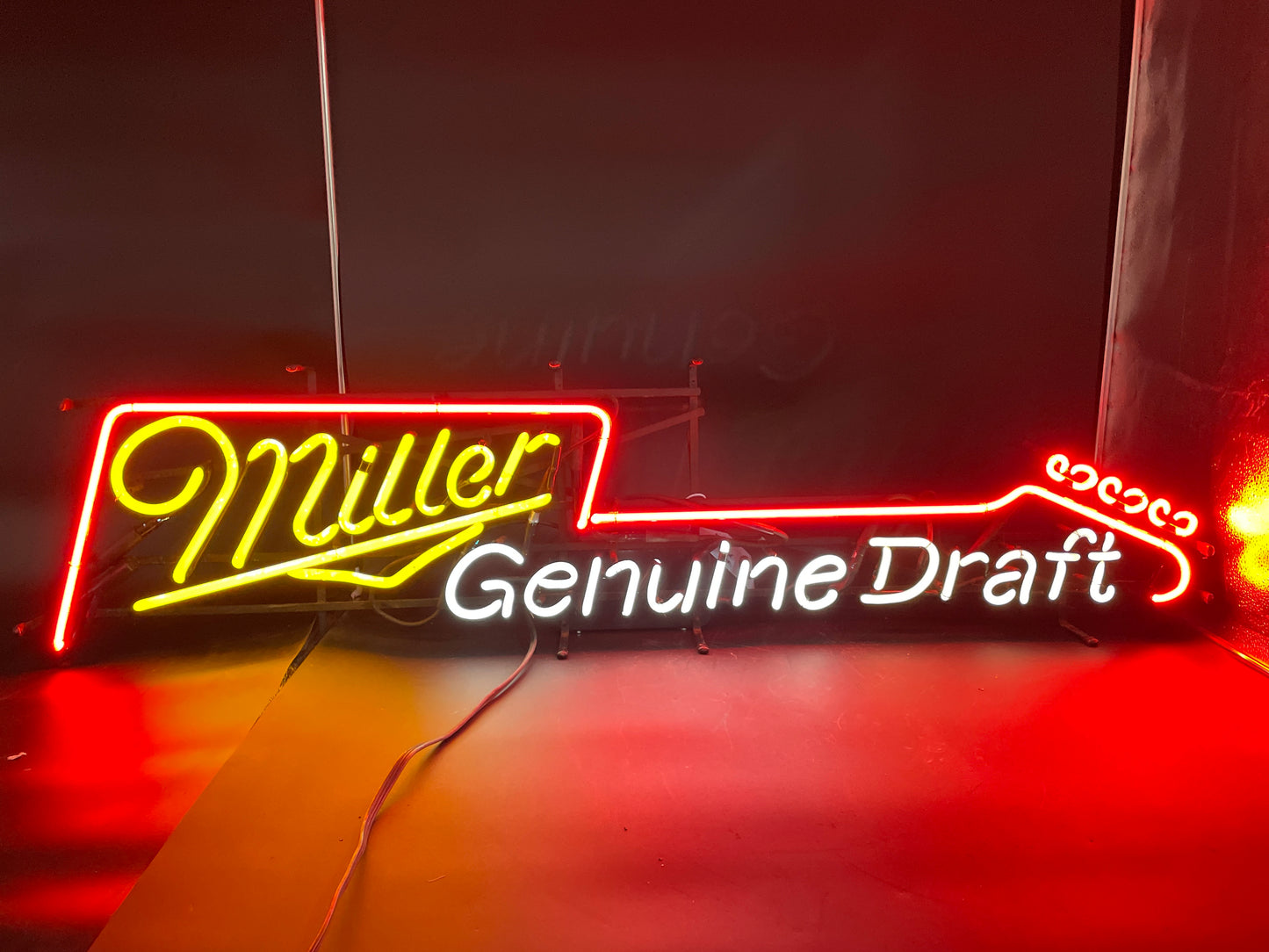Miller Single Stroke Script Word unit for Miller Genuine Draft Guitar and Others Replacement Tube - Neon Sign Part