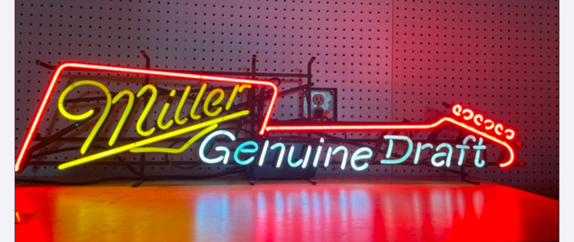 Guitar Upper Frame Border Unit for Miller Genuine Draft Guitar Replacement Tube - Neon Sign Part