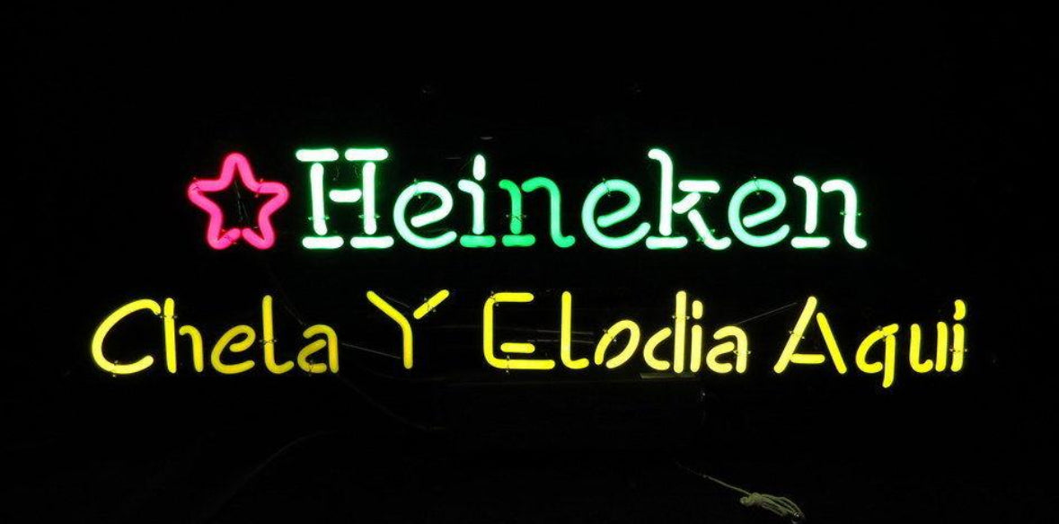 Chela Y Single Stroke Word Unit for Heineken Chela Y Elodia Aqui Replacement Tube - Neon Sign Part