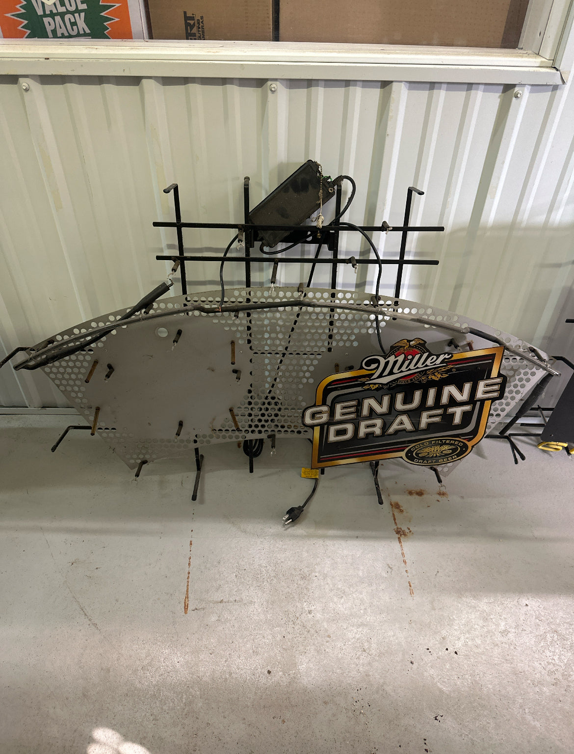 Top Border Unit for Large Dual Brand Miller and Genuine Draft Replacement Tube - Neon Sign Part