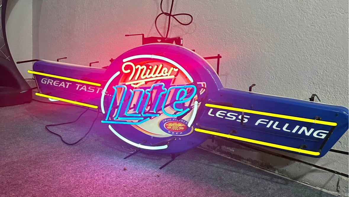 Left Border Unit for Blue Plastic Miller Lite Replacement Tube - Neon Sign Part