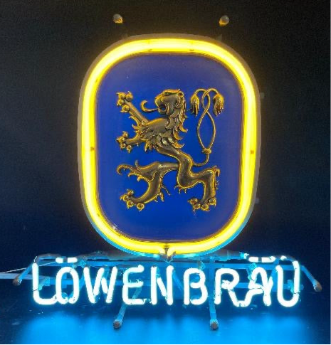 Plastic with Shield for Lowenbrau Neon Sign Plastic Replacement Panel