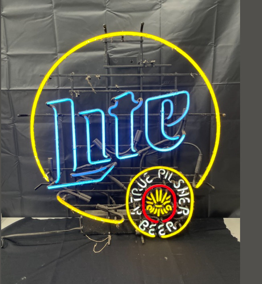 Yellow Border unit for Miller Lite A True Pilsner Beer Replacement Tube - Neon Sign Part