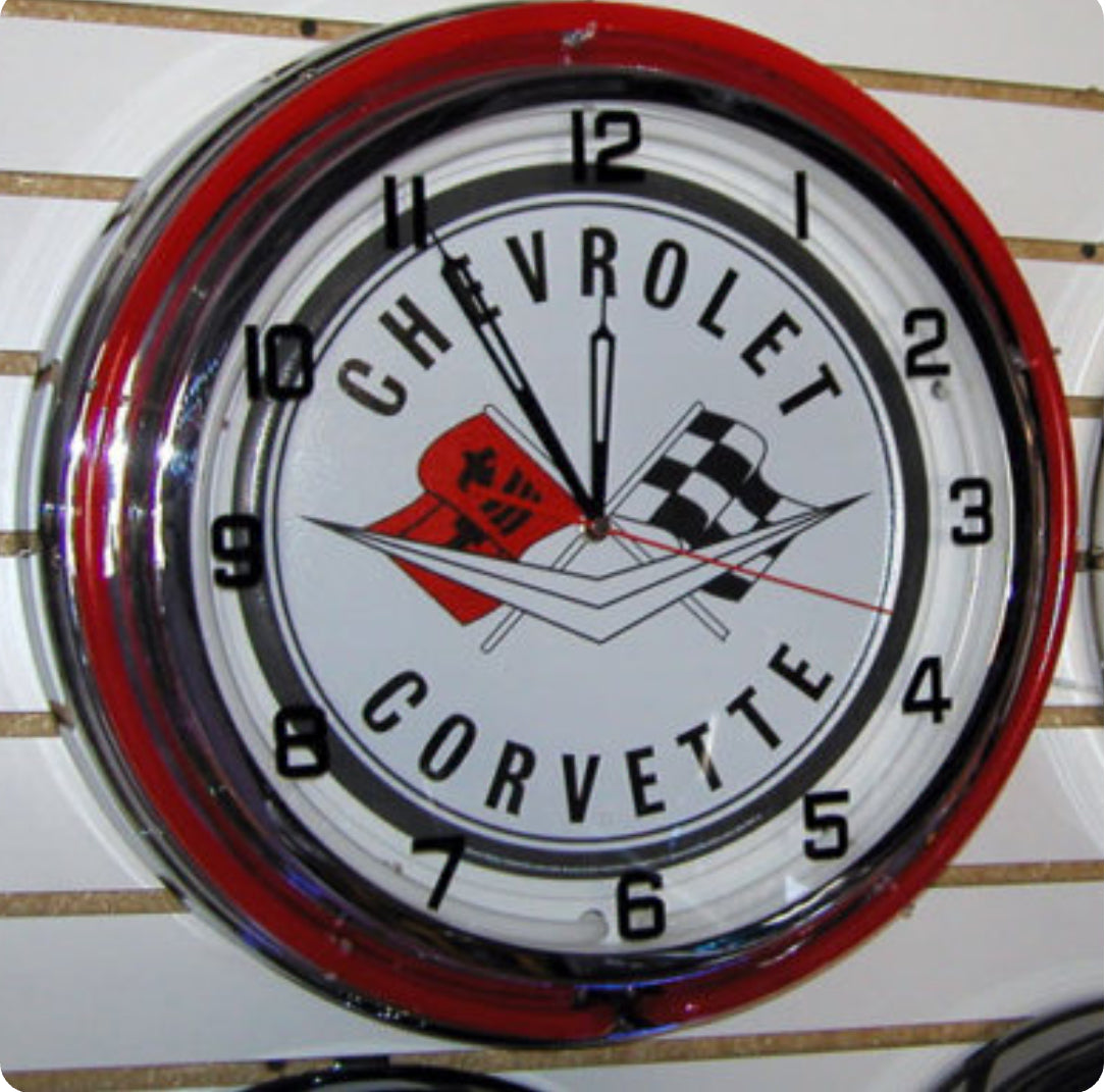 Chevrolet Corvette Neon Clock Sign Plastic Replacement Panel