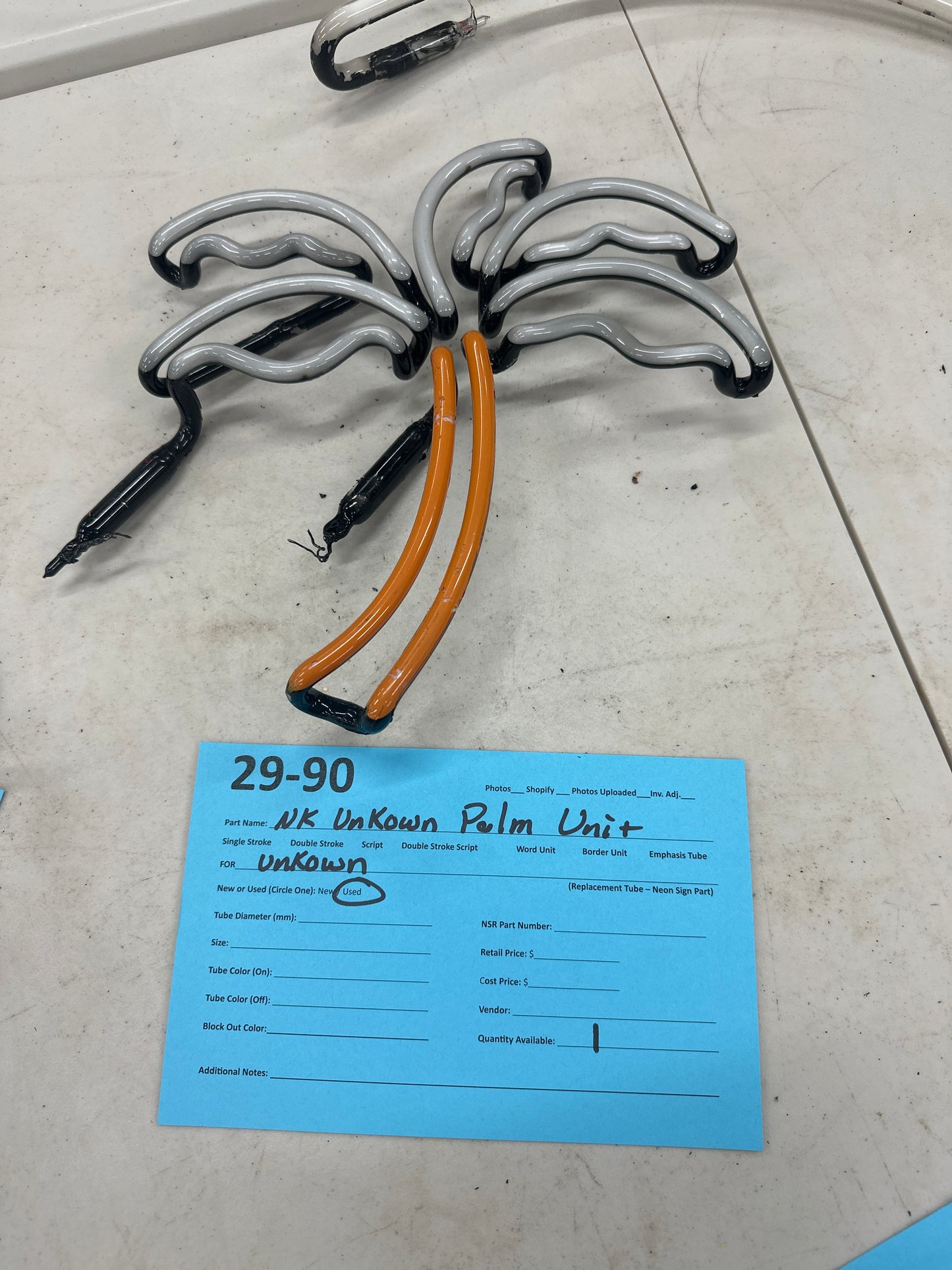 Unknown Palm Tree Unit Replacement Tube - Neon Sign Part