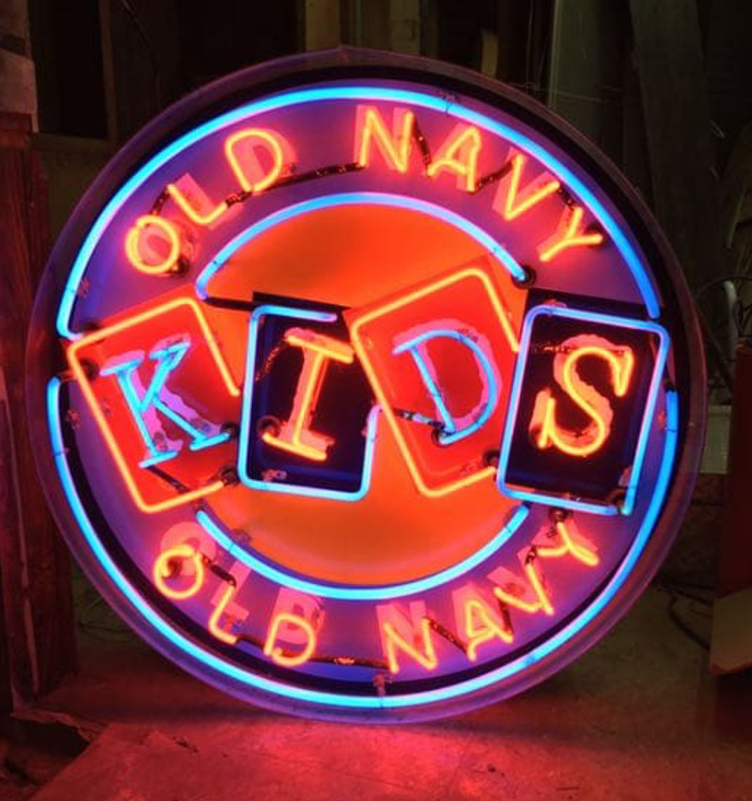 OLD NAVY Single Stroke Arched Down Word unit Replacement Tube - Neon Sign Part
