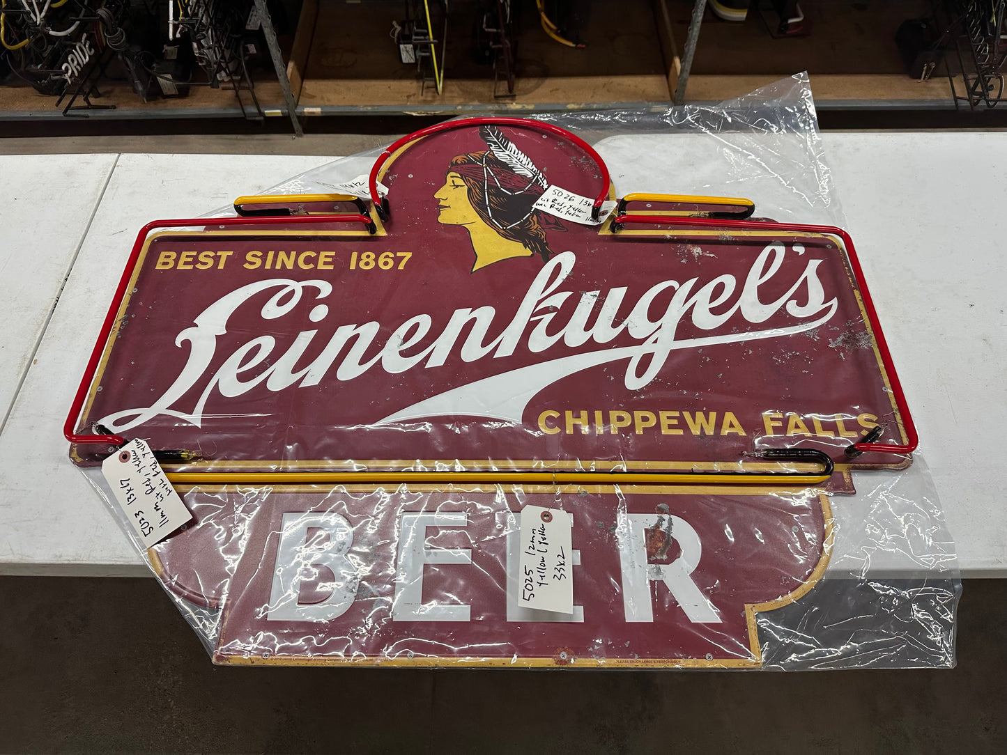 Upper Left Border for Leinenkugel's Tin Tacker Top Red Border Neon Sign Replacement Tube