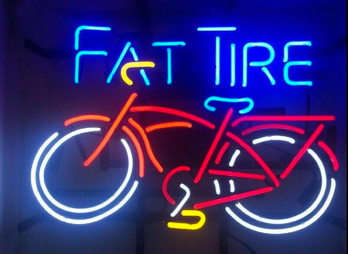 Rear Tire and Pedal for Fat Tire Bike Neon Sign Replacement Tube