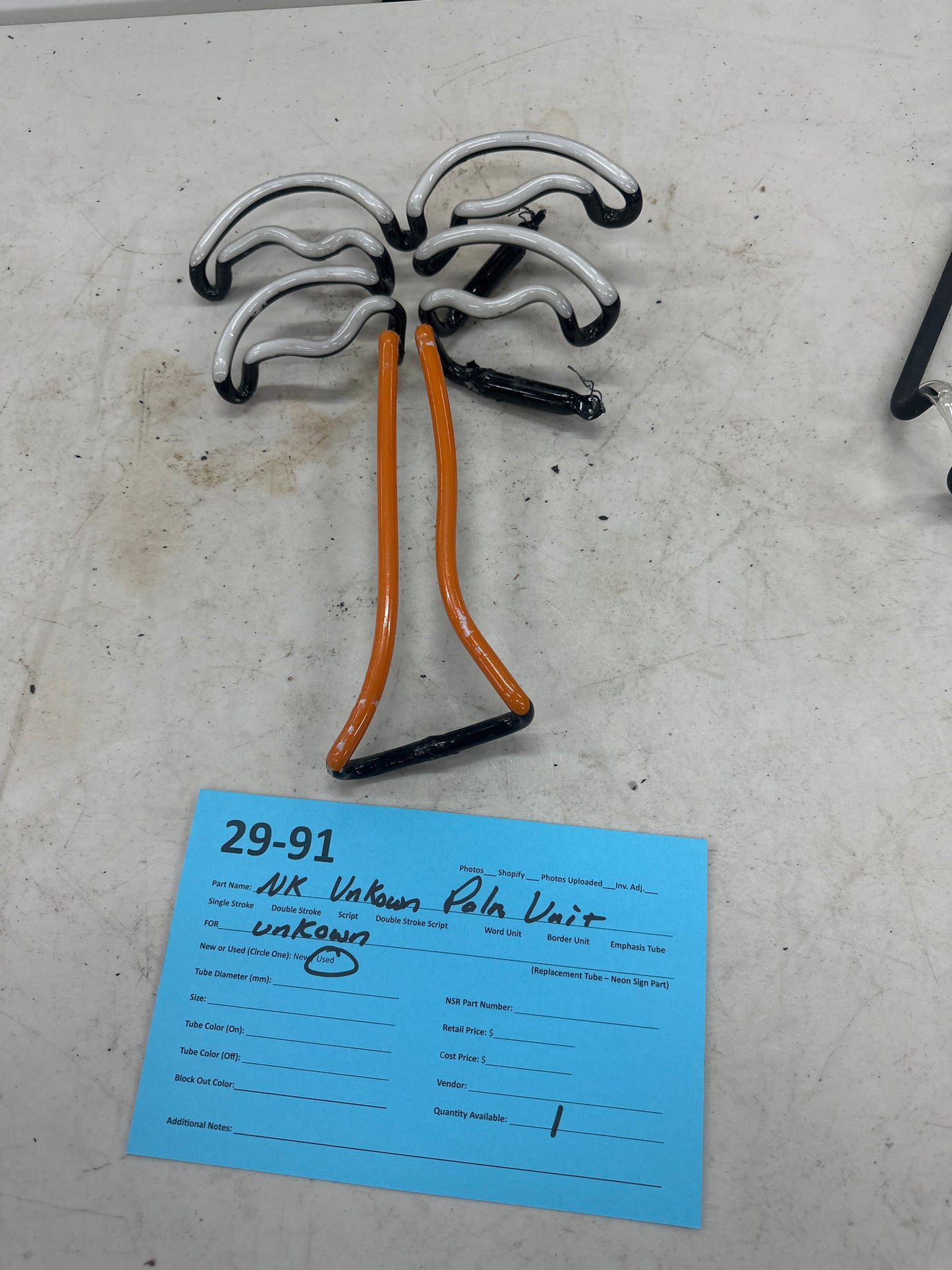 Unknown Palm Tree Replacement Tube - Neon Sign Part