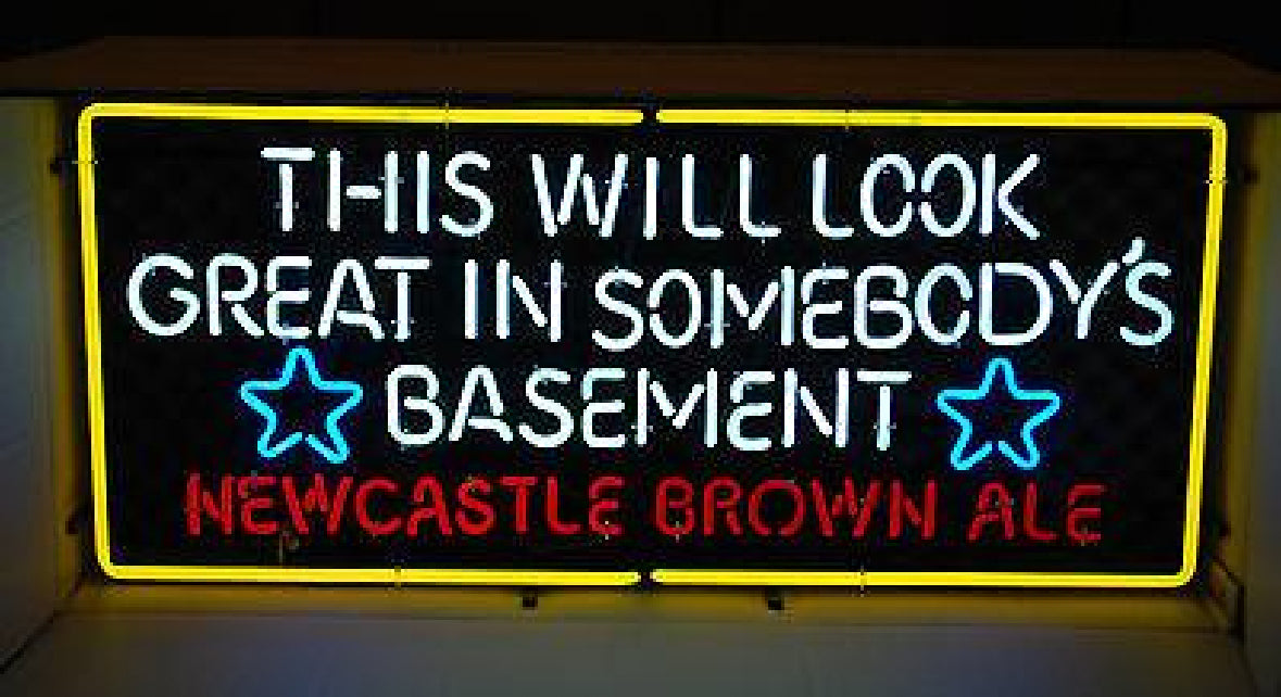 THIS WILL LOOK Single Stroke Word Unit for Newcastle This Will Look Great In Somebodys Basement Replacement Tube - Neon Sign Part