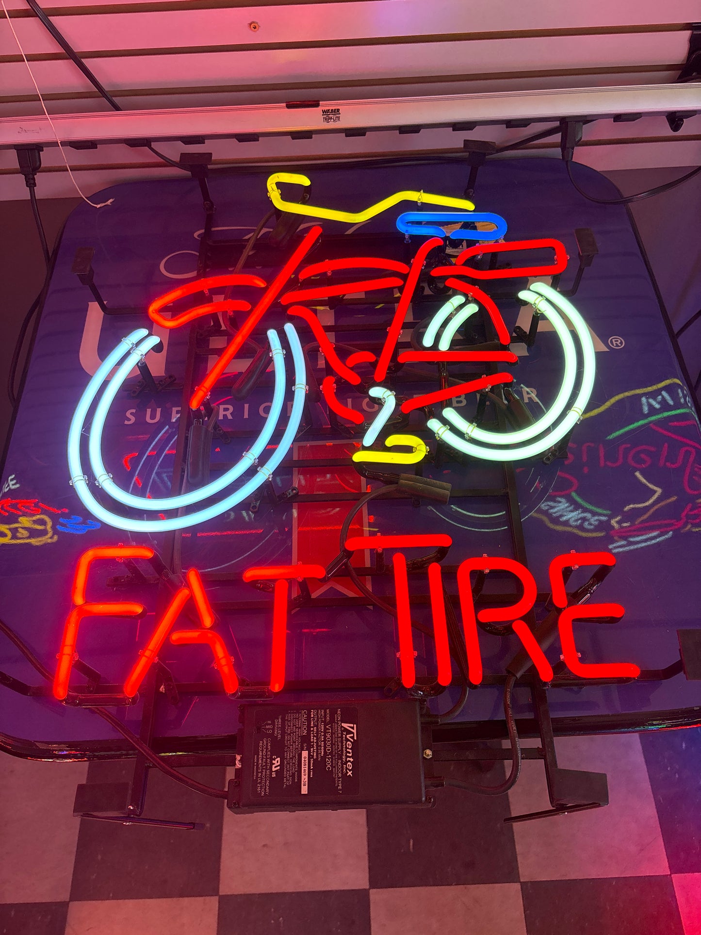 Back Tire & Paddle for Fat Tire Replacement Tube - Neon Sign Part