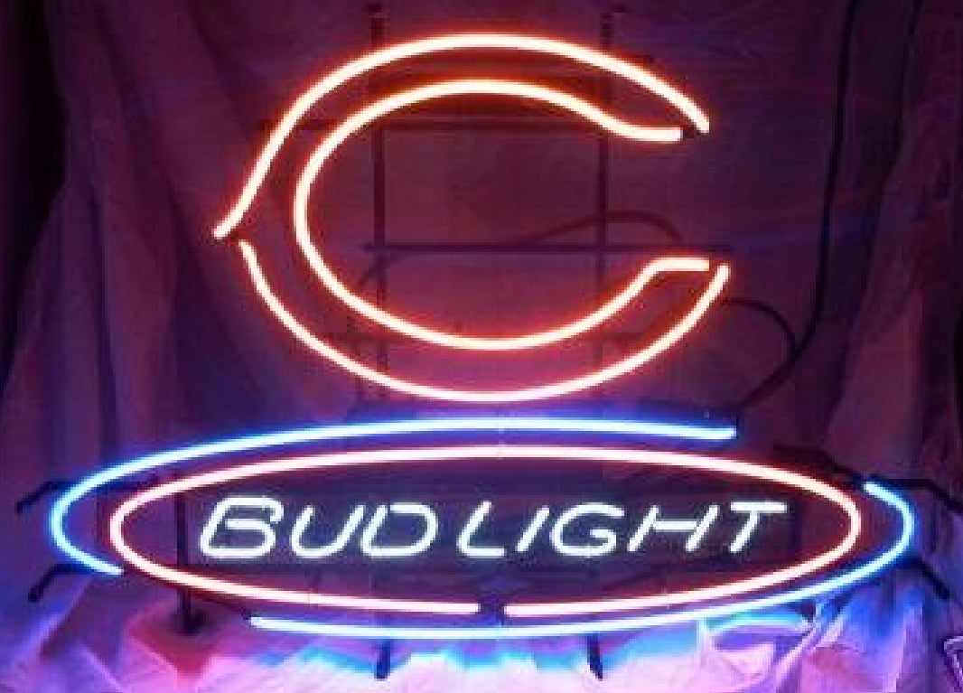 C Double Stroke Word Logo Unit for Chicago Bears Bud Light or Others Replacement Tube - Neon Sign Part