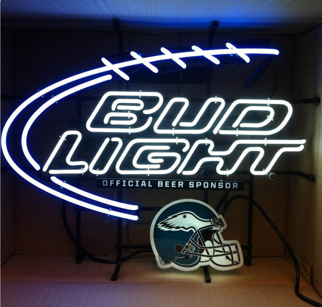 Football & Laces Border Unit & Helmet Back Light / Grid for NFL Bud Light Teams Replacement Tube - Neon Sign Part