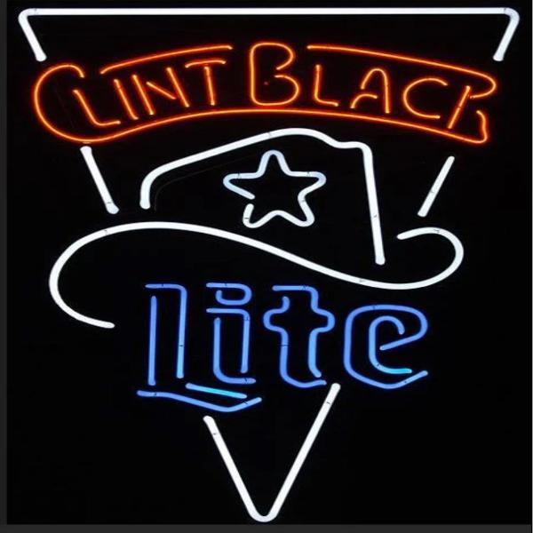 Blac Single Stroke Word Unit for Miller Lite Clint Black Neon Sign Replacement Tube