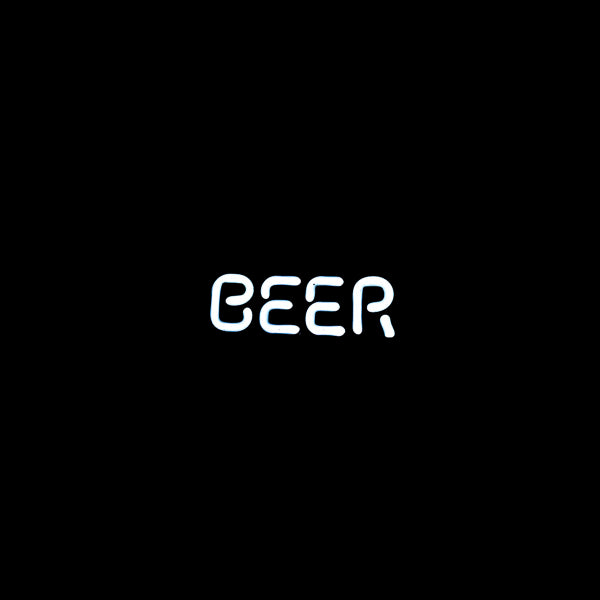 BEER Single Stroke Word Unit White/White Neon Sign Replacement Tube