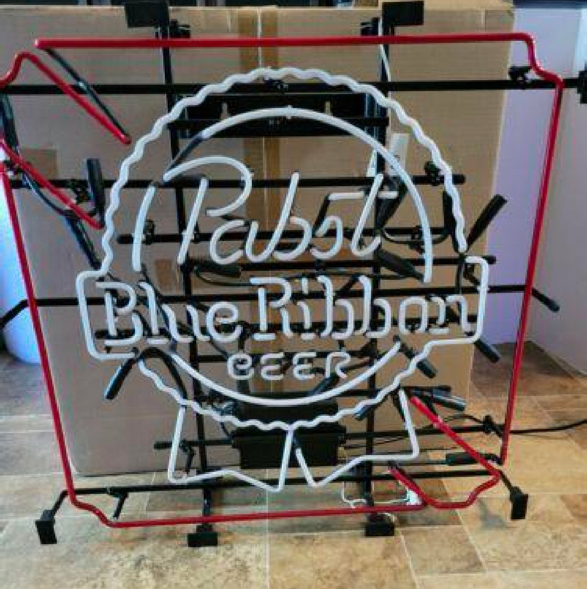 Right Border & Bottom Ribbon for Small Pabst Blue Ribbon Replacement Tube - Neon Sign Part