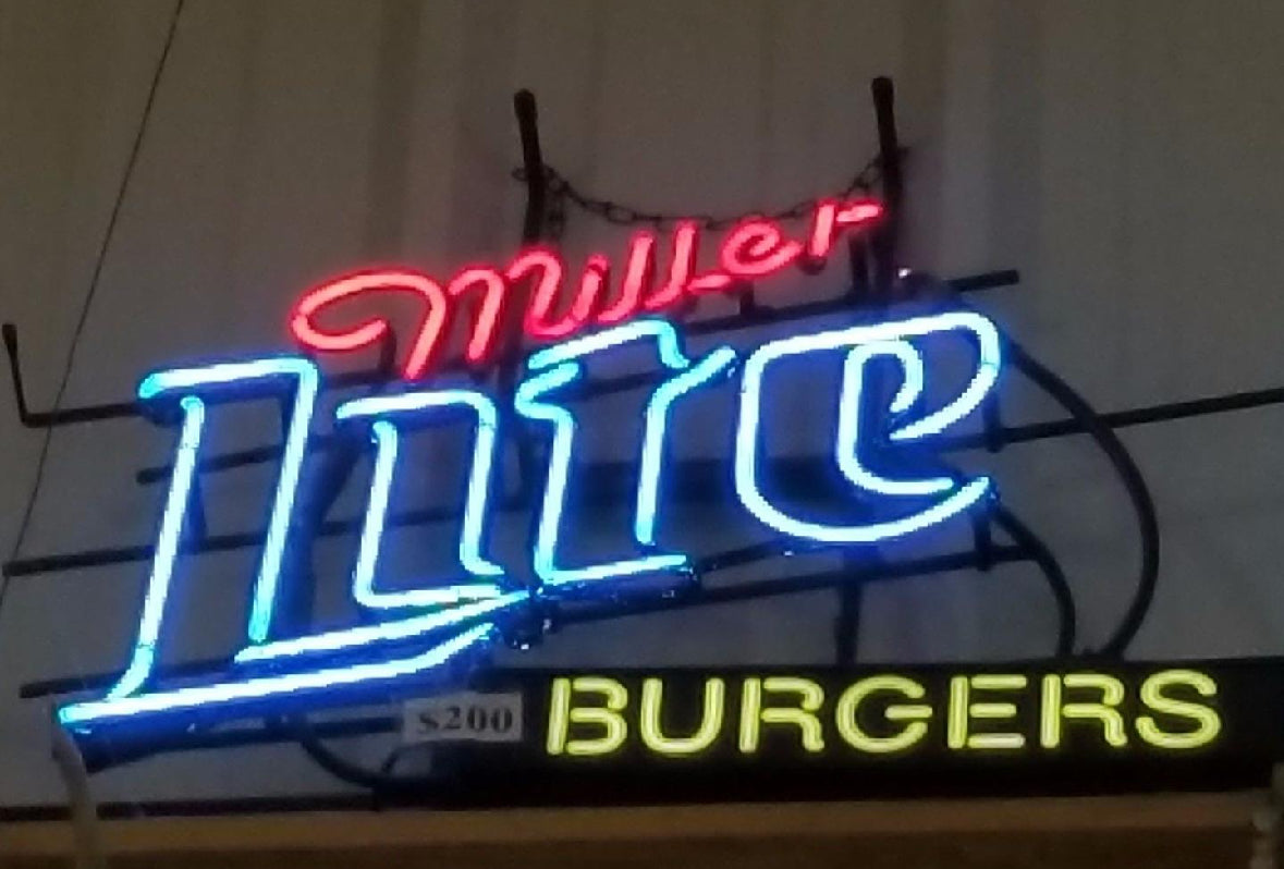 BURGERS Plastic Housing & Neon Sign Plastic Replacement Panel