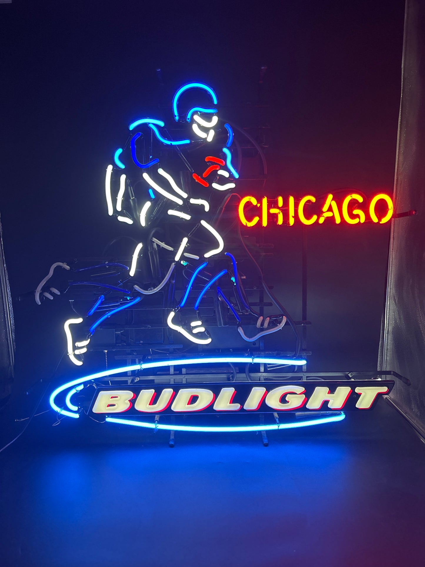 CHICAGO Single Stroke Word unit for Bud Light Motion Football Player Replacement Tube - Neon Sign Part