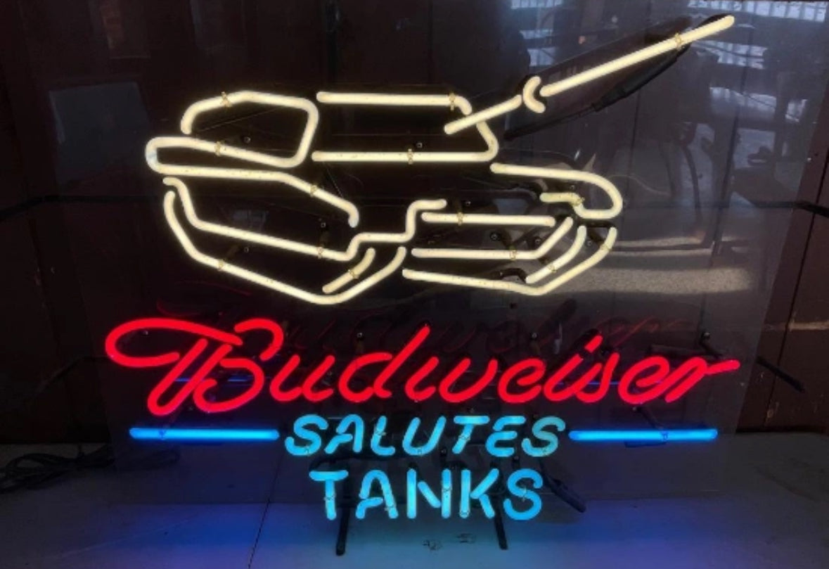 Military Tank Lower unit for Budweiser Salutes - Replacement Tube - Neon Sign Part