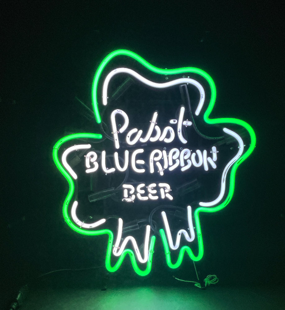 Pabst Script Word Unit for Pabst Blue Ribbon Scary Shamrock Replacement Tube - Neon Sign Part