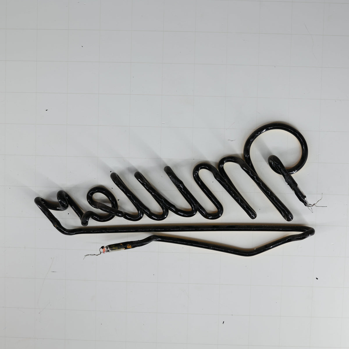 Miller Script Word Unit with emphasis Replacement Tube - Neon Sign Part